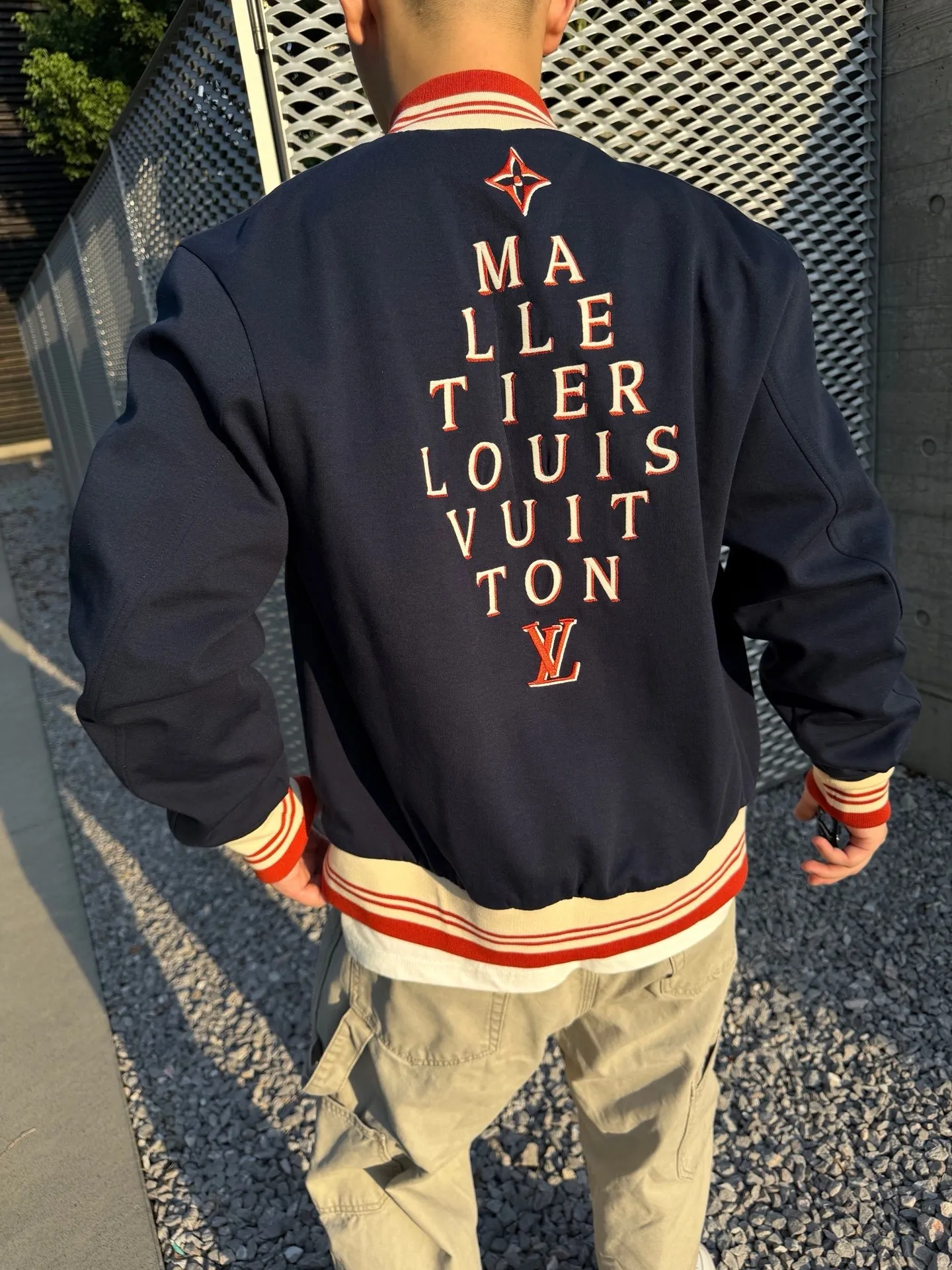 Louis Vuitton/Louis Vuitton 26Fw contrasting letter embroidered baseball jacket